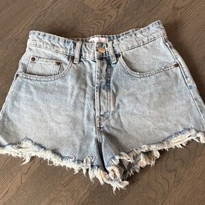 Denim High-Waisted Women Shorts Zara